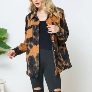 BLUE B Corduroy Tie Dye Light Jacket Small